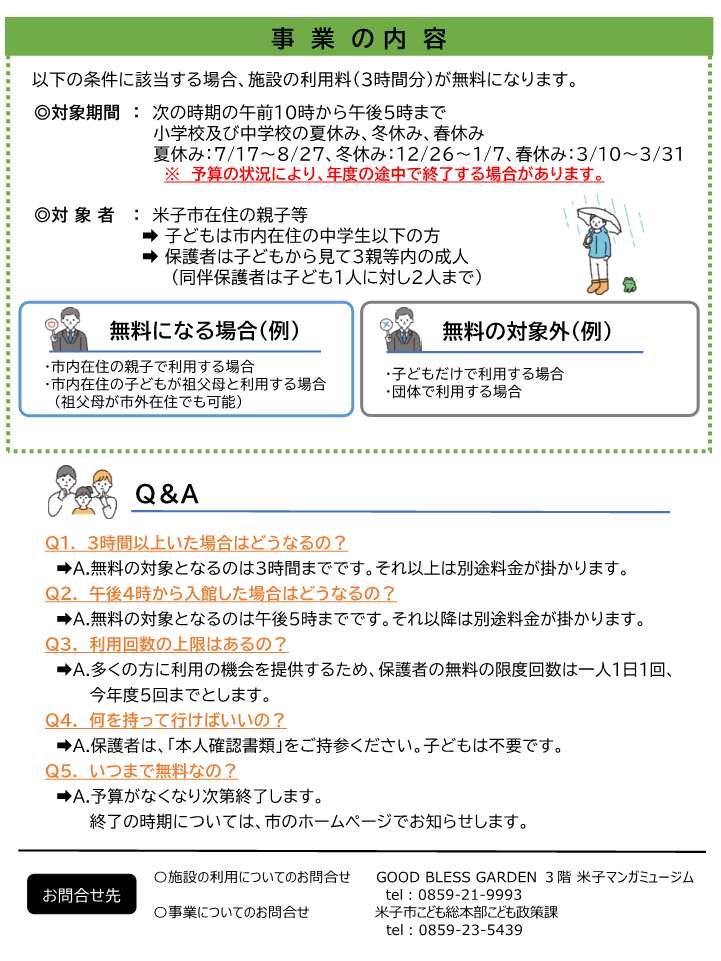 米子市まんが図書館案内チラシ裏面
